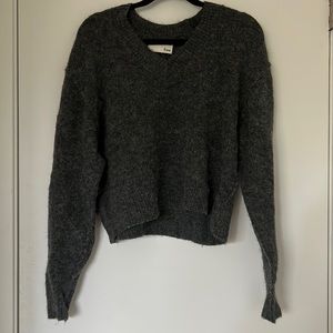 Aritzia cropped gray sweater